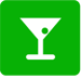 Bar color verde de cerveza presidente y icono blanco