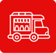 Food Truck Fondo Rojo, icono blanco