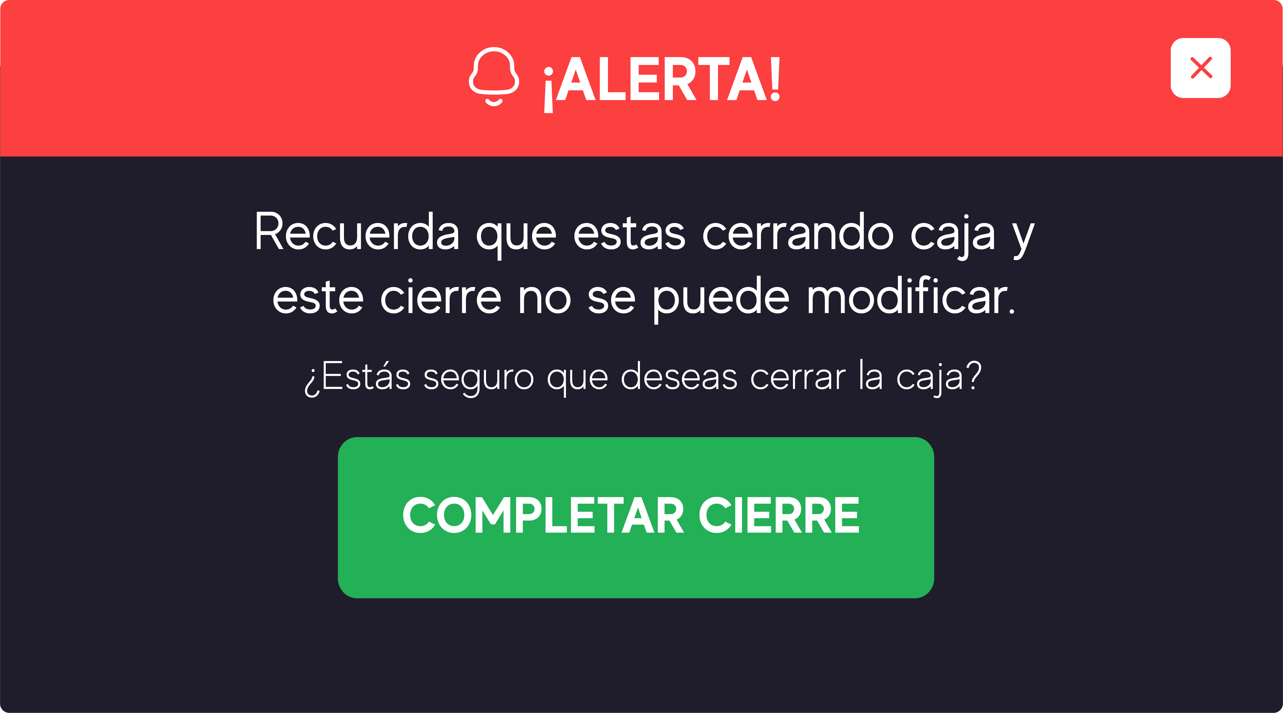 ALERTA DE CIERRE